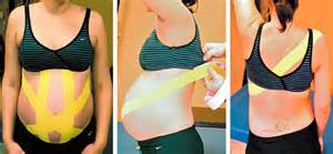 Woman athlete with fascial movement tape