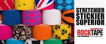 Woman athlete with fascial movement tape